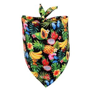 Pet Dog Cat Bandanas Medium Tropical Theme Fruit Flamingo Pineapple NEW